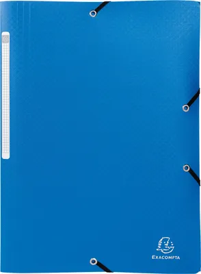 Produktbild von Sammelmappe Opak 55082E A4 PP Gummizug 3 Klappen blau Packung mit 10 Stück
