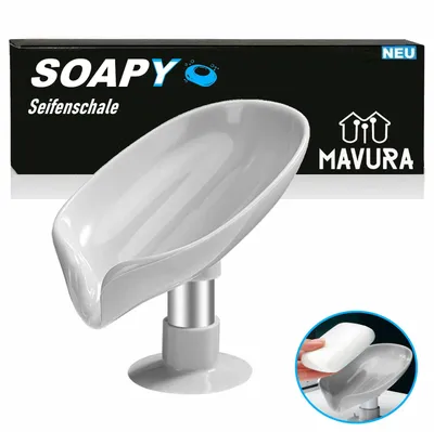 Obrázok produktu pre SOAPY držiak mydla mydlovnička dizajn dávkovač mydla prísavka bez vŕtania šedá