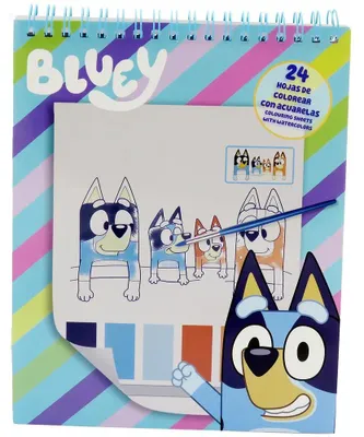Produktbild von Bluey Aquarell Malbuch Set 24 Vorlagen 6 Wasserfarben und Pinsel
