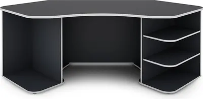 Produktbild von byLIVING Schreibtisch Thanatos, 198x85 cm, Melamin anthrazit, Kanten weiß