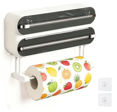 Immagine prodotto di Portarotolo da cucina 3-in-1 con dispenser per pellicola trasparente e foglio di alluminio
