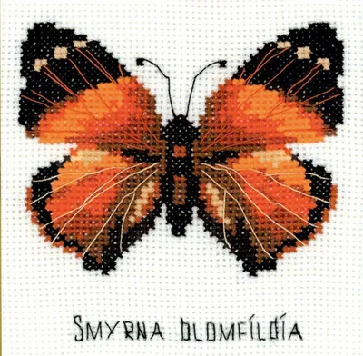 Imagen del producto de Kit de bordado de punto de cruz Riolis, diseño "Mariposas Nymphalidae"