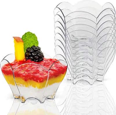 Imagen del producto de Paquete de 25 unidades | Vasos de plástico transparente para postres | 90 ml