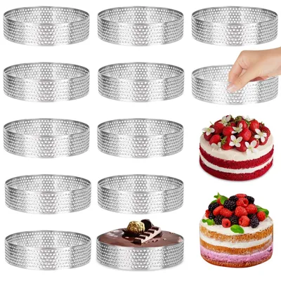 Produktbild von 12 runde Kuchenformen aus Edelstahl für Desserts