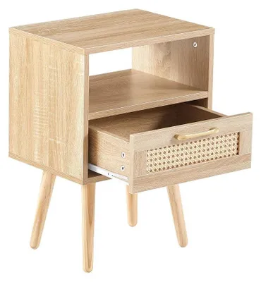 Obrázok produktu pre Nočný stolík, moderný dizajn, praktický úložný priestor, 56 x 30 x 40 cm, prírodný