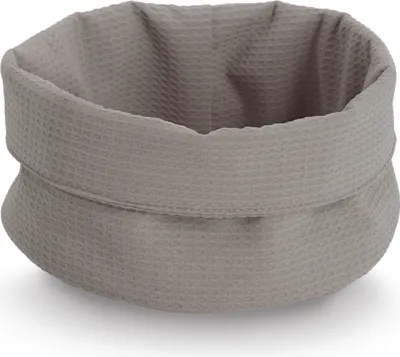 Produktbild von ZELLER 14535 Aufbewahrungskorb Ø 25 cm in TAUPE Waffelpiqué, Polyester / Korb