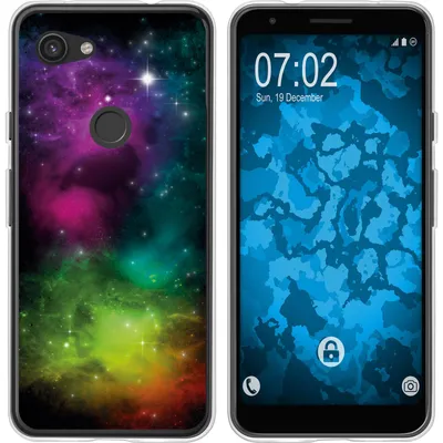 Produktbild von PhoneNatic Case kompatibel mit Google Pixel 3a Silikon-Hülle Space Starfield M7