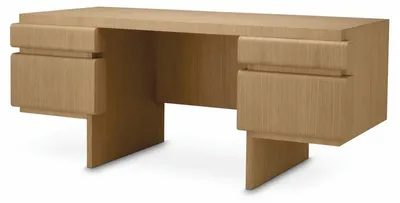 Immagine prodotto di Scrivania "Casa Padrino" con 4 cassetti, finitura naturale, 180,5 cm - Arredamento per ufficio