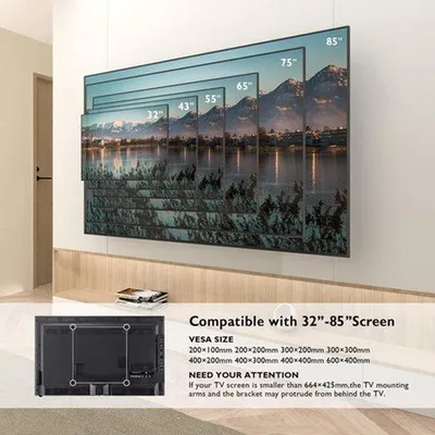 Obrázek produktu pro Držák na televizor, pro obrazovky 32-85 palců, nosnost do 60 kg, standard VESA 600x400 mm