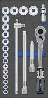 Produktbild von MTS Steckschlüssel-Satz 12-kt, 22-tlg., 12,5 mm (1/2"): 3/8-1.1/4(1/3