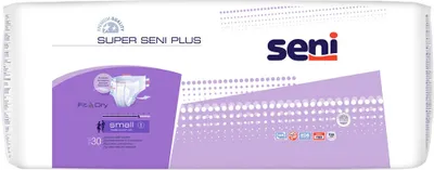 Produktbild von Seni Plus Inkontinenzwindeln, Größe S, 30er Packung - Hoher Tragekomfort und Sicherheit für Erwachsene