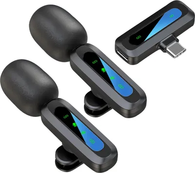 Obrázok produktu pre Bezdrôtový lavalierový mikrofónový systém, duálne potlačenie šumu, prenos, ľahký, plug-and-play, profesionálny klip na golier pre telefóny, počítače, notebooky, fotoaparáty