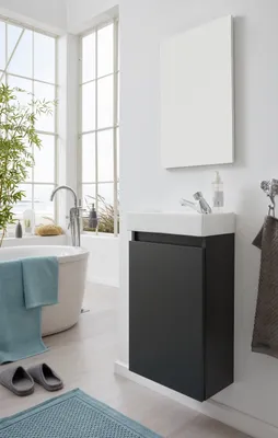 Produktbild von Badmöbel-Set "Winny" in grau, Komplett-Set Breite 40, inklusive Waschbecken