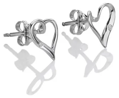 Immagine prodotto di Orecchini romantici a forma di cuore, color argento, modello DE846