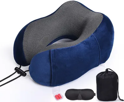 Produktbild von ANTCOOL Reisekissen, Reise- oder Flug-Memory-Schaumstoff-Nackenkissen, Ergonomisch gestaltetes Head-Forward-Nackenstützkissen, Reisekissen für Erwachsene und Kinder