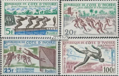 Produktbild von Briefmarken Elfenbeinküste 1961 Mi 233-236 (kompl.Ausg.) postfrisch Sportspiele