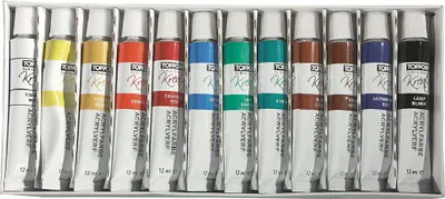 Produktbild von Stylex 28651, 12 ml, Schwarz, Blau, Braun, Grün, Orange, Rot, Weiß, Gelb, Matte, Tube