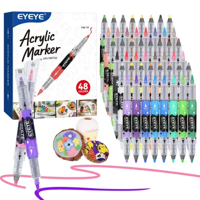Zdjęcie produktu dla Markery akrylowe dwustronne, 48 kolorów