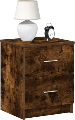 Immagine prodotto di vidaXL Comodini 2 pezzi con 2 cassetti rovere fumé 40x36x50 cm
