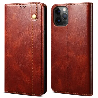 Obrázek produktu pro Pouzdro pro iPhone 13 Pro Max, kožené flip pouzdro peněženka s funkcí stojánku červené