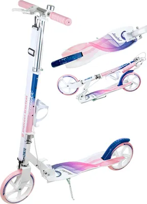 Immagine prodotto di Monopattino Raven Anabel blu navy/rosa 200 mm con freno a mano, campanello e portabevande