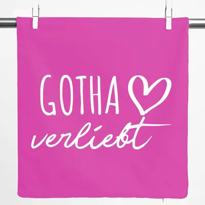 Produktbild von Huuraa Kissenbezug Gotha verliebt 40x40cm Fuchsia Baumwolle Dekokissenbezug Geschenkidee