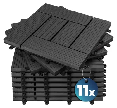 Productafbeelding van Tegels 11 stuks Mozaïek Antraciet WPC 30x30cm