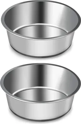Produktbild von Edelstahl-Nicht-Rutsch-Hundenapf mit Silikonbasis für mittelgroße und große Hunde - 2er-Pack