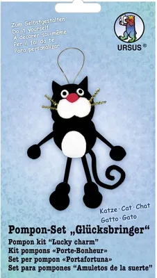 Produktbild von Bastelset Pompon-Set 'Glücksbringer Katze'