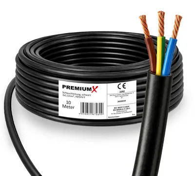 Productafbeelding van Slangkabel H05VV-F 3 x 1,5 mm² flexibele pvc-aansluitkabel 10 meter