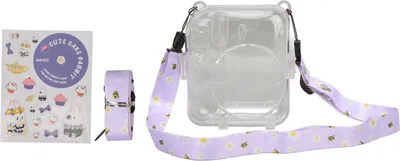 Obrázok produktu pre Puzdro na okamžitý fotoaparát, puzdro na fotoaparát PC, puzdro na fotoaparát s pevným popruhom, priehľadné puzdro na okamžitý fotoaparát, ochranné priehľadné puzdro na fotoaparát, puzdro na fotoaparát na okamžitý film