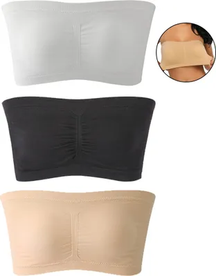 Produktbild von Damen Combo Pack One Size Trägerlos Base Bra Layer Bandeau Seamless Tube Top Regular und Plus Size 3er Pack