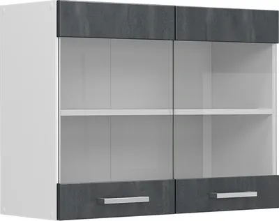 Produktbild von Küchenglasschrank Vicco R-Line Schwarz Beton 80 cm, Model 47463