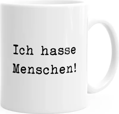Produktbild von Kaffee-Tasse Ich hasse Menschen Büro-Tasse Teetasse Keramiktasse MoonWorks® weiß unisize