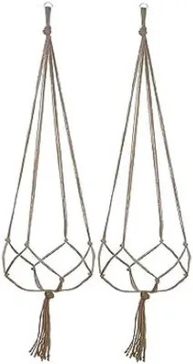 Productafbeelding van Famanu set van 2 plantenhangers - macramé, 90 cm, geschikt voor binnen- en buitengebruik