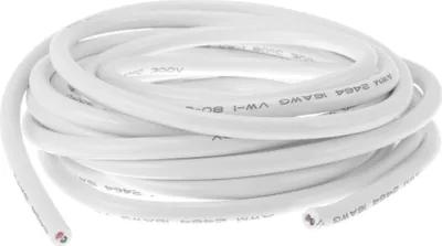 Produktbild von Elektrische Masseleitung Automobil-Stromleitung 15FT Weiß TC 1 Stück 16AWG 2 Leiter Vollständig isoliert & Soft-Touch-Mantel Universal