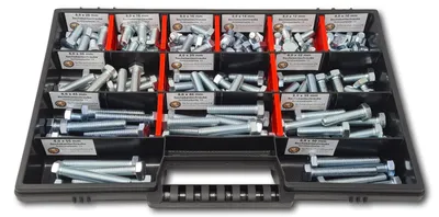 Immagine prodotto di Assortimento di viti esagonali M8 // 10 mm-55 mm 130 pezzi. Scatola di viti DIN 933 Viti a filettatura totale Viti per macchine Viti filettate Viti esagonali