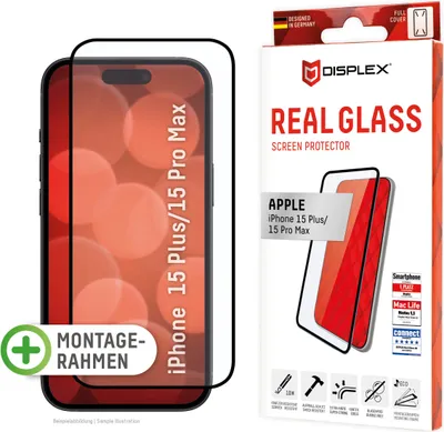 Productafbeelding van Displex 01843, Apple, iPhone 15 Plus, iPhone 15 Pro Max, Schermbescherming (droog aanbrengen), Stootvast, Krasbestendig, Stofdicht, Transparant, 1 stuk