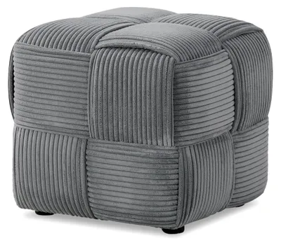 Produktbild von Sitzhocker Cord Grau Pouf Sitzsack Sitzwürfel Polsterhocker Fußhocker