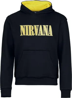 Produktbild von Nirvana Kapuzenpullover Herren Logo schwarz/gelb S