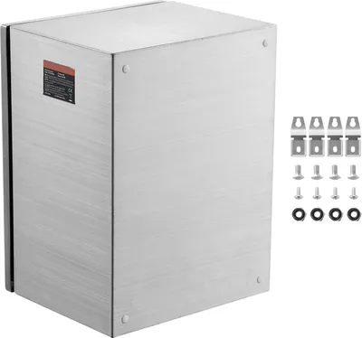 Zdjęcie produktu dla Stalowa skrzynka elektryczna SucceBuy 16" x 12" x 10", obudowa ze stali nierdzewnej 304, montaż ścienny, wodoodporna IP66 do urządzeń zewnętrznych z zawiasami, zamkiem, płytą montażową