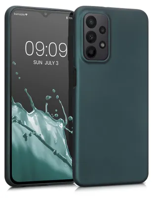 Produktbild von kwmobile Handyhülle für Samsung Galaxy A23 4G / 5G Hülle - Silikon Case metallisch schimmernd - Schutzhülle Cover - Metallic Petrol