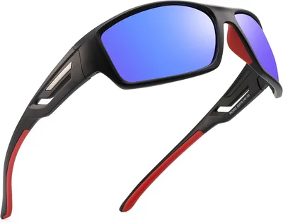 Immagine prodotto di Occhiali da sole polarizzati - Occhiali sportivi da uomo - Protezione per attività all'aperto - Tecnologia delle lenti UV400 - Montatura in TR90 - Neri