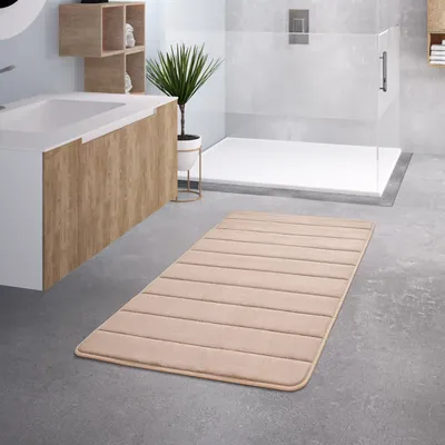 Produktbild von TT Home Badezimmer Badematte Duschmatte Rutschfest Waschbar Memory Schaum Stein Muster Größe 50x80 cm