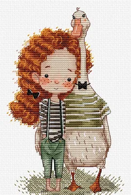 Obrázok produktu pre HobbyJobby Súprava na vyšívanie krížikom "Lucy a hus", 11x18cm