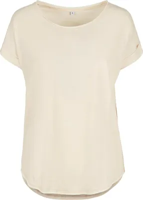 Produktbild von Build Your Brand BY036 | Damen Long Slub Tee / Hinten extra lang geschnitten - Farbe: White Sand - Größe: 3XL