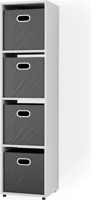 Vicco Raumteiler Ludus, 32.7 x 144.5 cm mit 2 Faltboxen, Weiß