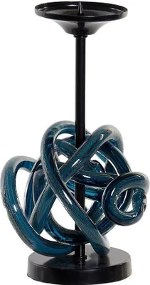 Produktbild von Kerzenhalter dkd home decor 8424001723041 Glas blau Metall 13 x 13 x 25 cm
