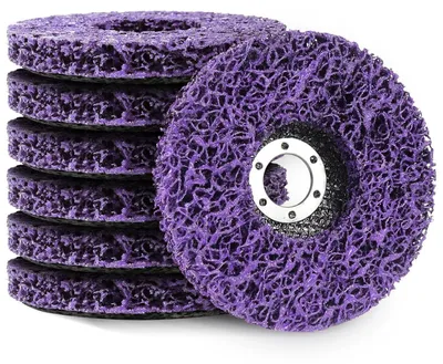 Zdjęcie produktu dla CSD, tarcze do czyszczenia, średnica 125 mm, zestaw 7 sztuk, do szlifierki kątowej, do usuwania rdzy, farby i innych zanieczyszczeń, kolor: fioletowy