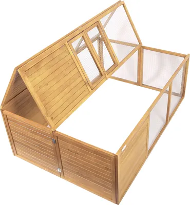 Immagine prodotto di Conigliera pieghevole Wiltec per piccoli animali 153 x 110 x 55 cm, conigliera in legno di abete con rete metallica, conigliera a stabulazione libera, recinto a stabulazione libera